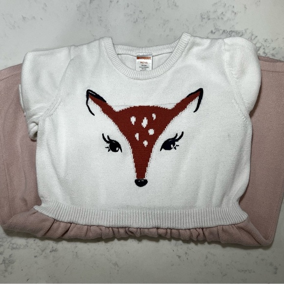 Gymboree White and Pink Fox Sweater Dress - Picture 7 of 8
